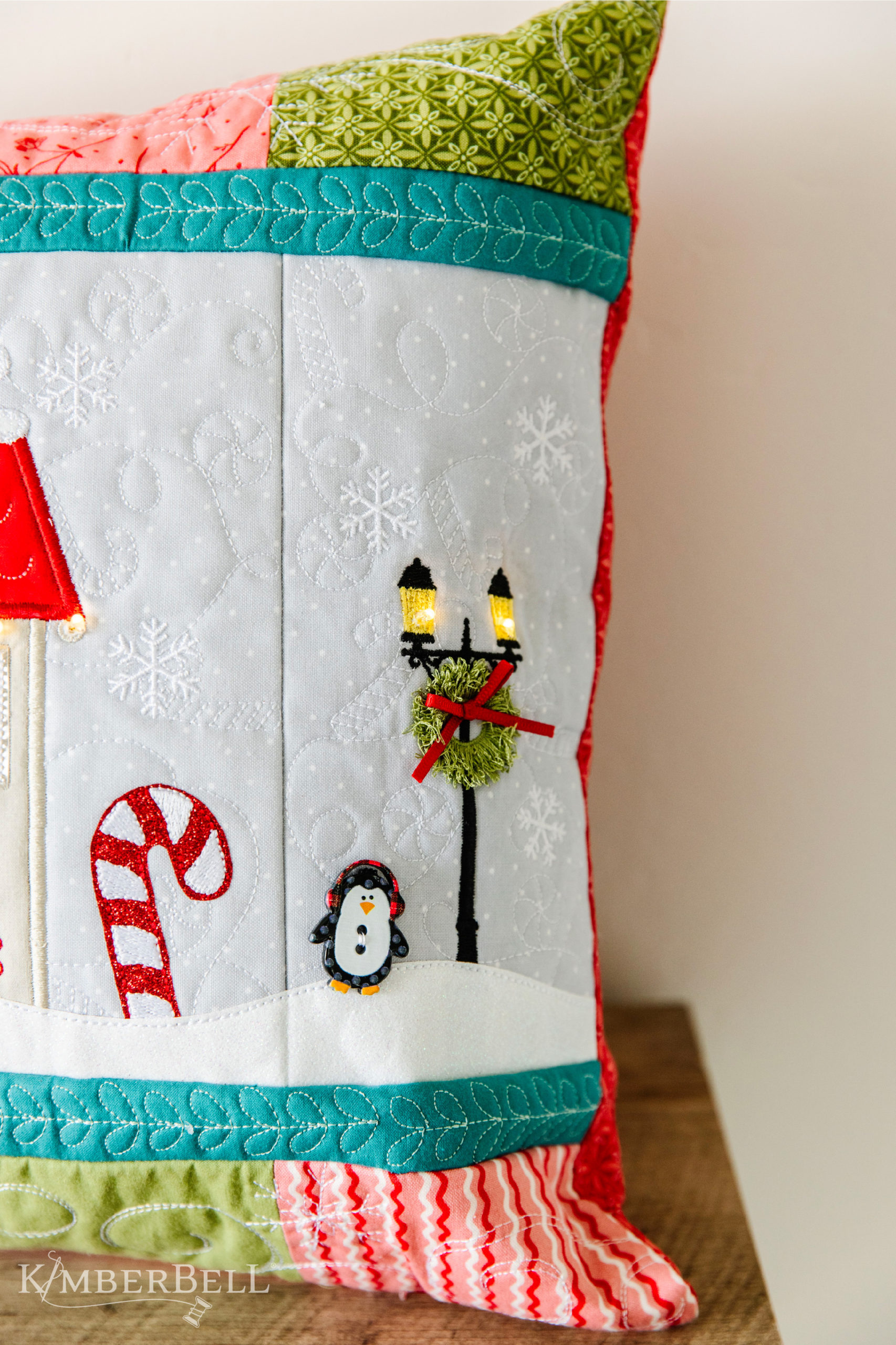 Kimberbell's Candy Cane Lane Bench Pillow